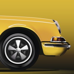 Carte postale - Porsche 911 Targa "Signal Yellow" - 1970